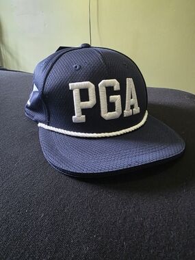 PGA Navy Rope-Trim Baseball Cap